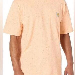 ✨NWOT✨Carhartt Men’s Peach Speckled Short-Sleeve Pocket T-Shirt Loose Fit Size S